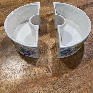 Avon Ceramic Divided Dish with Floral Design